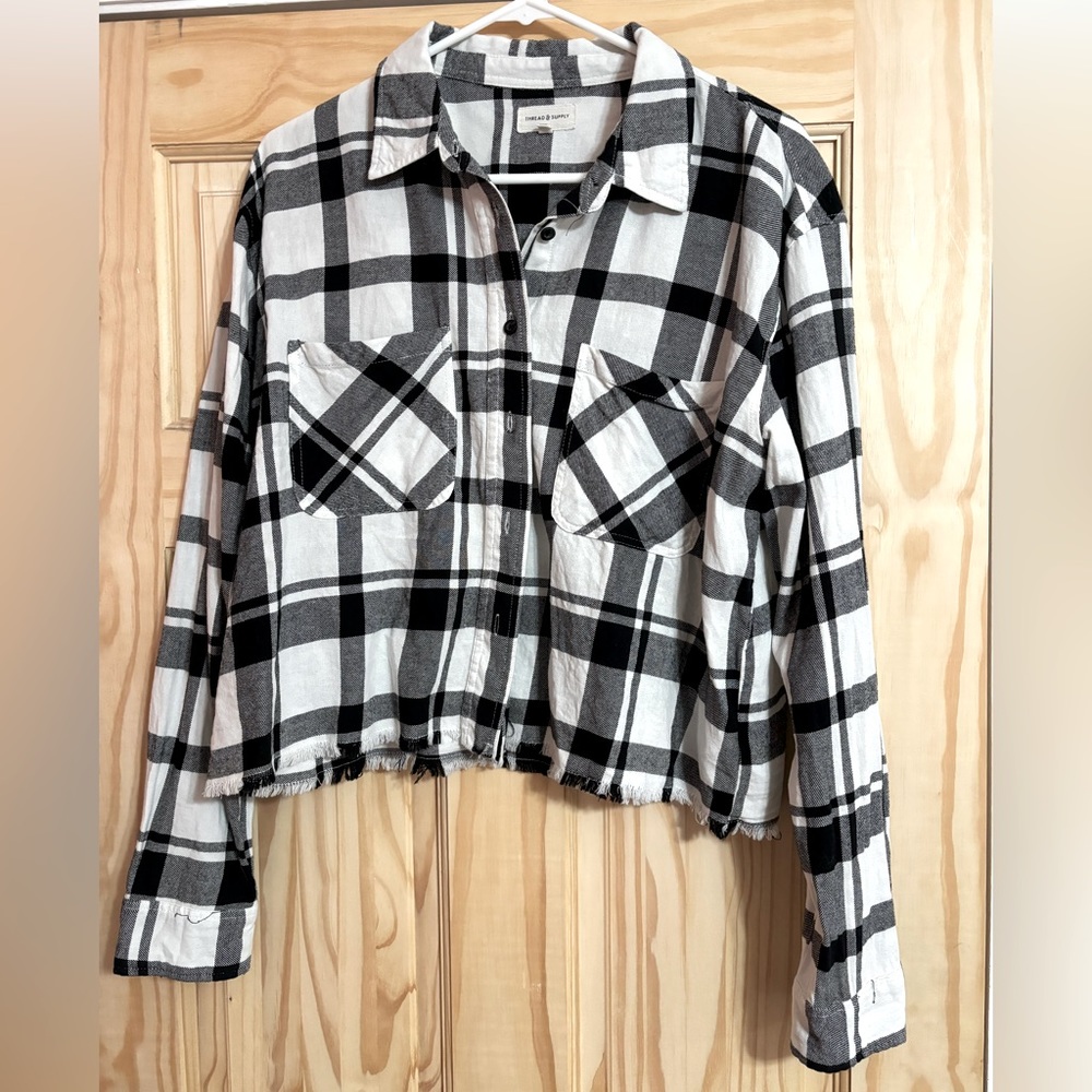 Cropped rustic flannel. Made by Thread and Supply. Bought from Dry Goods.